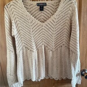 The Pyramid Collection Beige Knit Top